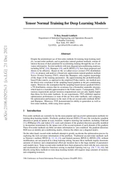 Tensor Normal Training for Deep Learning Models