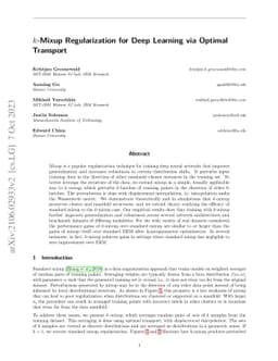 k-Mixup Regularization for Deep Learning via Optimal Transport
