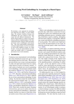 Denoising Word Embeddings by Averaging in a Shared Space