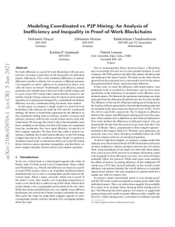 Modeling Coordinated vs. P2P Mining: An Analysis of Inefficiency and
  Inequality in Proof-of-Work Blockchains