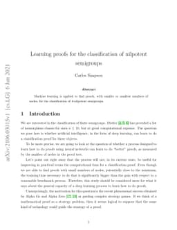 Learning proofs for the classification of nilpotent semigroups
