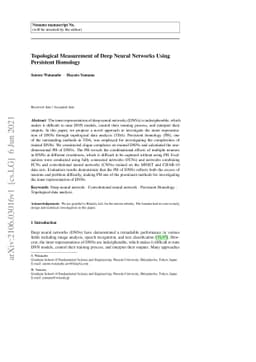 Topological Measurement of Deep Neural Networks Using Persistent
  Homology