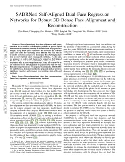 SADRNet: Self-Aligned Dual Face Regression Networks for Robust 3D Dense
  Face Alignment and Reconstruction