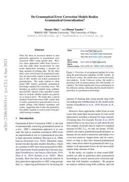 Do Grammatical Error Correction Models Realize Grammatical
  Generalization?