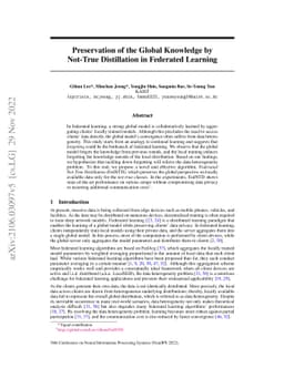 Preservation of the Global Knowledge by Not-True Distillation in
  Federated Learning