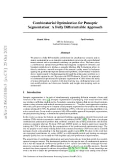 Combinatorial Optimization for Panoptic Segmentation: A Fully
  Differentiable Approach