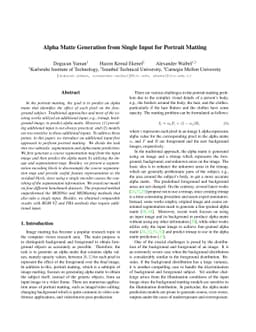 Alpha Matte Generation from Single Input for Portrait Matting