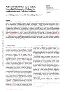PYROBOCOP : Python-based Robotic Control & Optimization Package for
  Manipulation and Collision Avoidance