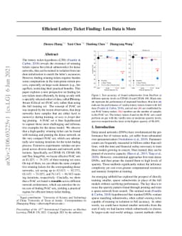 Efficient Lottery Ticket Finding: Less Data is More