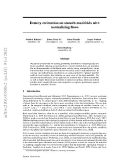 Density estimation on smooth manifolds with normalizing flows