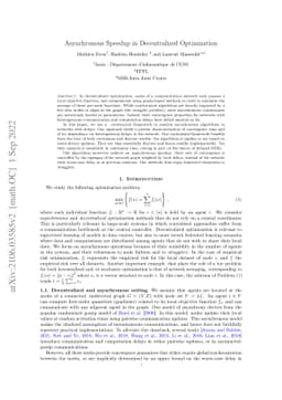 Asynchronous speedup in decentralized optimization