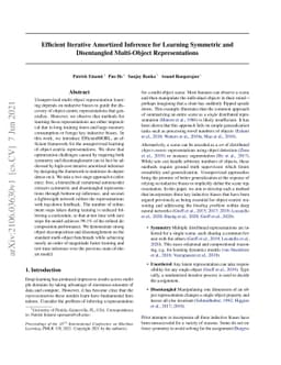 Efficient Iterative Amortized Inference for Learning Symmetric and
  Disentangled Multi-Object Representations