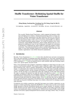 Shuffle Transformer: Rethinking Spatial Shuffle for Vision Transformer