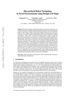 Hierarchical Robot Navigation in Novel Environments using Rough 2-D Maps