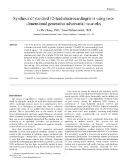 Synthesis of standard 12-lead electrocardiograms using two dimensional
  generative adversarial network