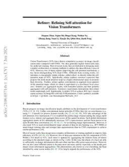 Refiner: Refining Self-attention for Vision Transformers