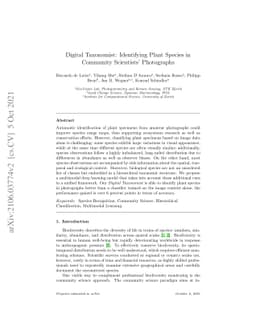 Digital Taxonomist: Identifying Plant Species in Community Scientists'
  Photographs