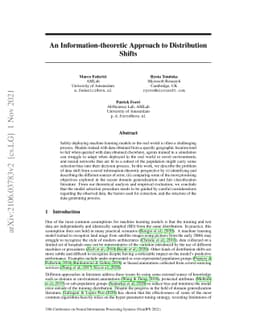 An Information-theoretic Approach to Distribution Shifts