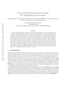 Concave Utility Reinforcement Learning: the Mean-Field Game Viewpoint