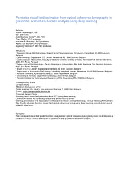 Pointwise visual field estimation from optical coherence tomography in
  glaucoma: a structure-function analysis using deep learning