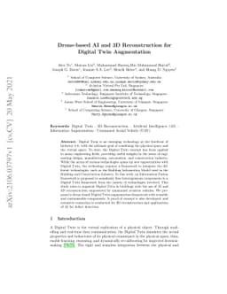 Drone-based AI and 3D Reconstruction for Digital Twin Augmentation