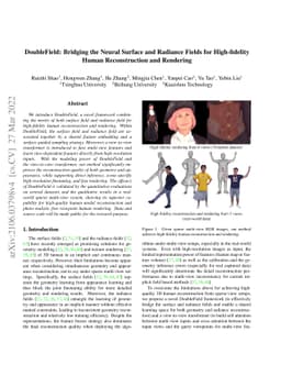 DoubleField: Bridging the Neural Surface and Radiance Fields for
  High-fidelity Human Reconstruction and Rendering