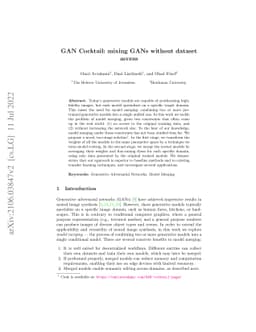 GAN Cocktail: mixing GANs without dataset access