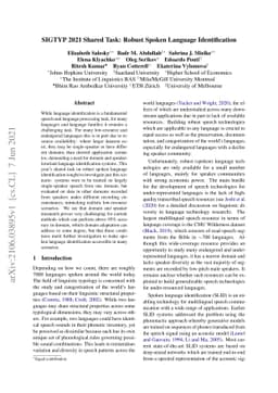 SIGTYP 2021 Shared Task: Robust Spoken Language Identification