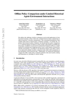Offline Policy Comparison under Limited Historical Agent-Environment
  Interactions