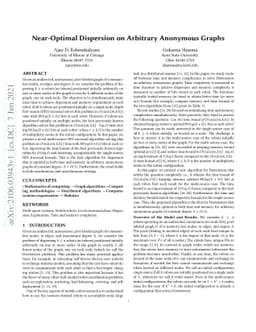 Near-Optimal Dispersion on Arbitrary Anonymous Graphs