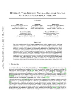 TENGraD: Time-Efficient Natural Gradient Descent with Exact Fisher-Block
  Inversion