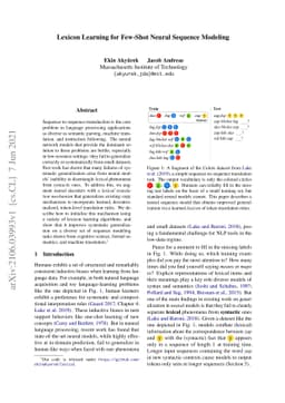 Lexicon Learning for Few-Shot Neural Sequence Modeling