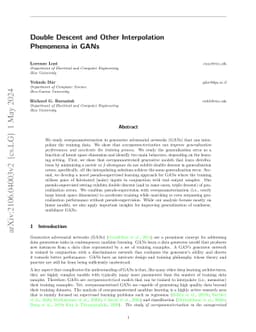 Double Descent and Other Interpolation Phenomena in GANs