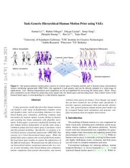Task-Generic Hierarchical Human Motion Prior using VAEs