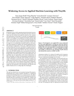 Widening Access to Applied Machine Learning with TinyML