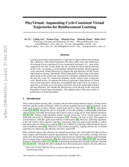 PlayVirtual: Augmenting Cycle-Consistent Virtual Trajectories for
  Reinforcement Learning