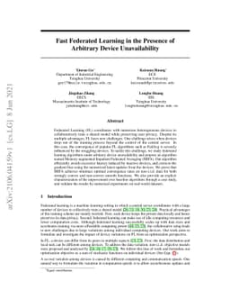 Fast Federated Learning in the Presence of Arbitrary Device
  Unavailability