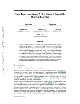 White Paper Assistance: A Step Forward Beyond the Shortcut Learning