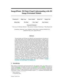 Image2Point: 3D Point-Cloud Understanding with 2D Image Pretrained
  Models