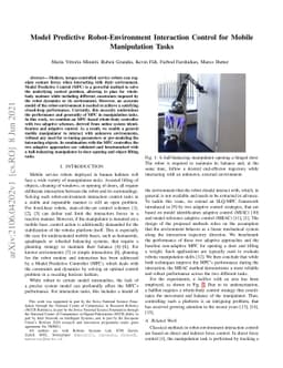 Model Predictive Robot-Environment Interaction Control for Mobile
  Manipulation Tasks