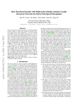 Raw Waveform Encoder with Multi-Scale Globally Attentive Locally
  Recurrent Networks for End-to-End Speech Recognition