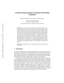 Contrastive Representation Learning for Hand Shape Estimation