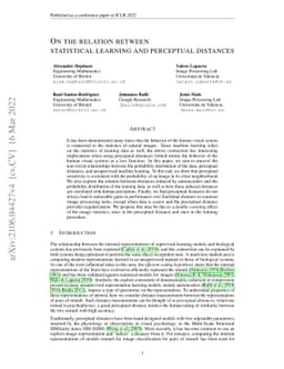 On the relation between statistical learning and perceptual distances