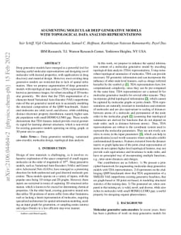 Augmenting Molecular Deep Generative Models with Topological Data
  Analysis Representations
