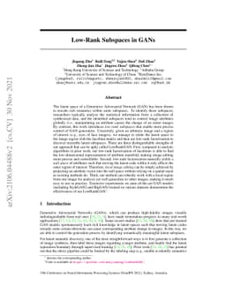 Low-Rank Subspaces in GANs