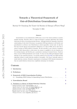 Towards a Theoretical Framework of Out-of-Distribution Generalization
