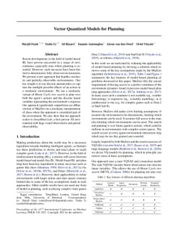 Vector Quantized Models for Planning