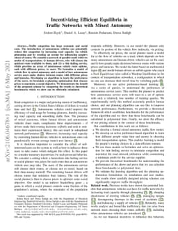 Incentivizing Efficient Equilibria in Traffic Networks with Mixed
  Autonomy