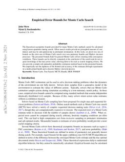 Measurable Monte Carlo Search Error Bounds
