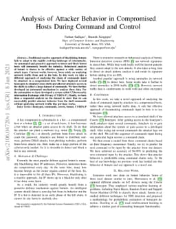 Analysis of Attacker Behavior in Compromised Hosts During Command and
  Control